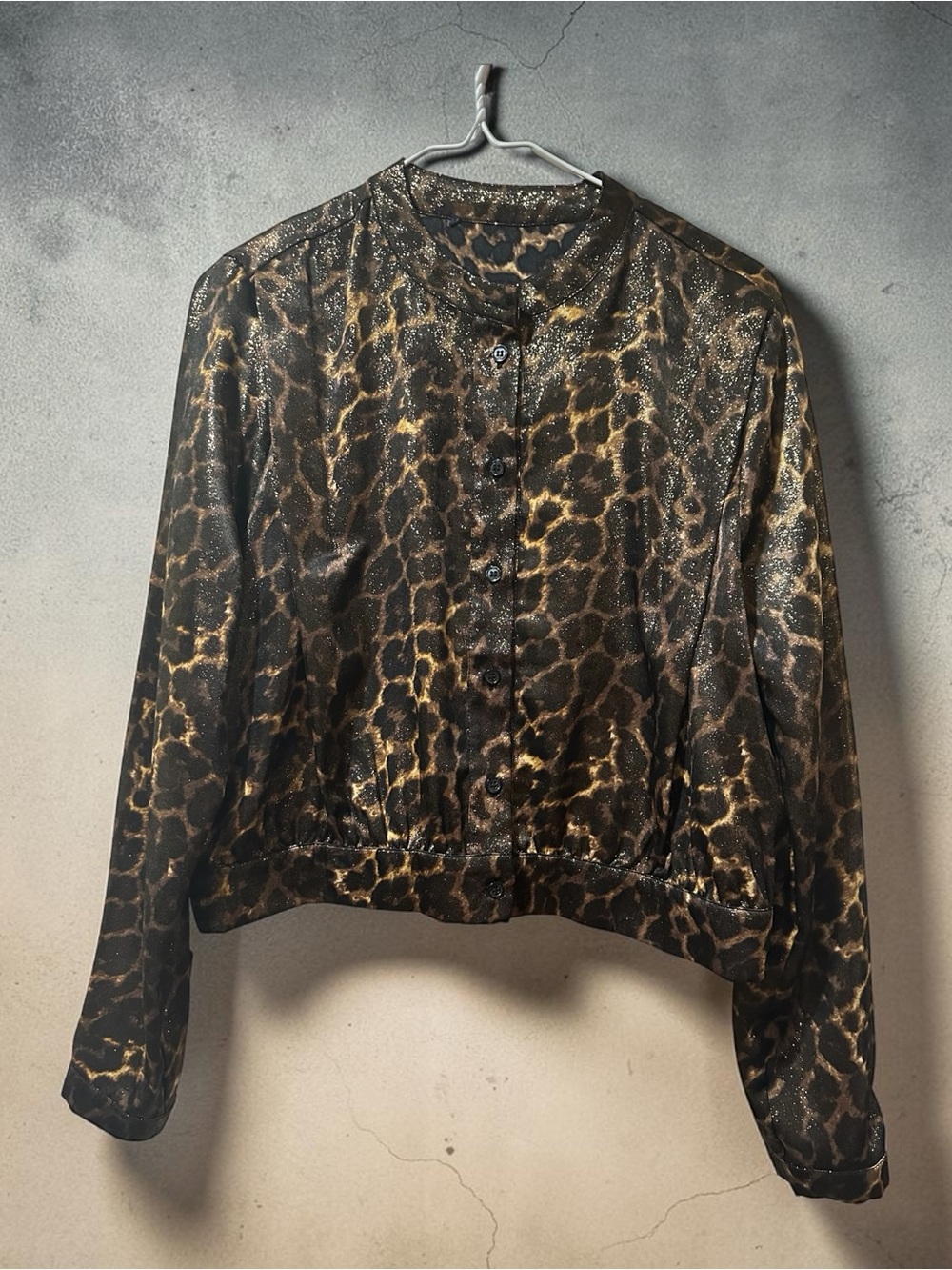 Leopard Top Animal Print Button Down Blouse